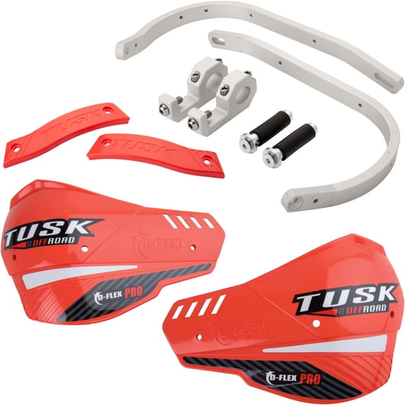 Tusk D-Flex Pro Adventure Handguards Silver Bar/Red Plastics 7/8" Bars for Honda CRF300LS 2023