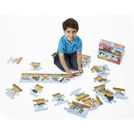 - Melissa & Doug Alphabet Train Jumbo Jigsaw Floor Puzzle - Letters and Animals (28 pcs, 10 feet long)
