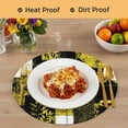 thumbnail image 4 of Yellow Black Round 15 Inch Placemats Set of 4, Modern Abstract Art Botanical HeatResistant Non Slip Place Mats for Dining Table, Wipeable Braided Kitchen Table Mats for Housewarming, 4 of 9
