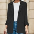 thumbnail image 1 of Vedolay Tops Women's Casual Long Sleeve Lapel Open Front Button Work Business Jackets with Pockets,Black M, 1 of 4