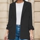 thumbnail image 2 of Gibobby Blazer de mujer casual Blazer de algodón para mujer manga larga holgada casual chamarra(Negro,G), 2 of 4