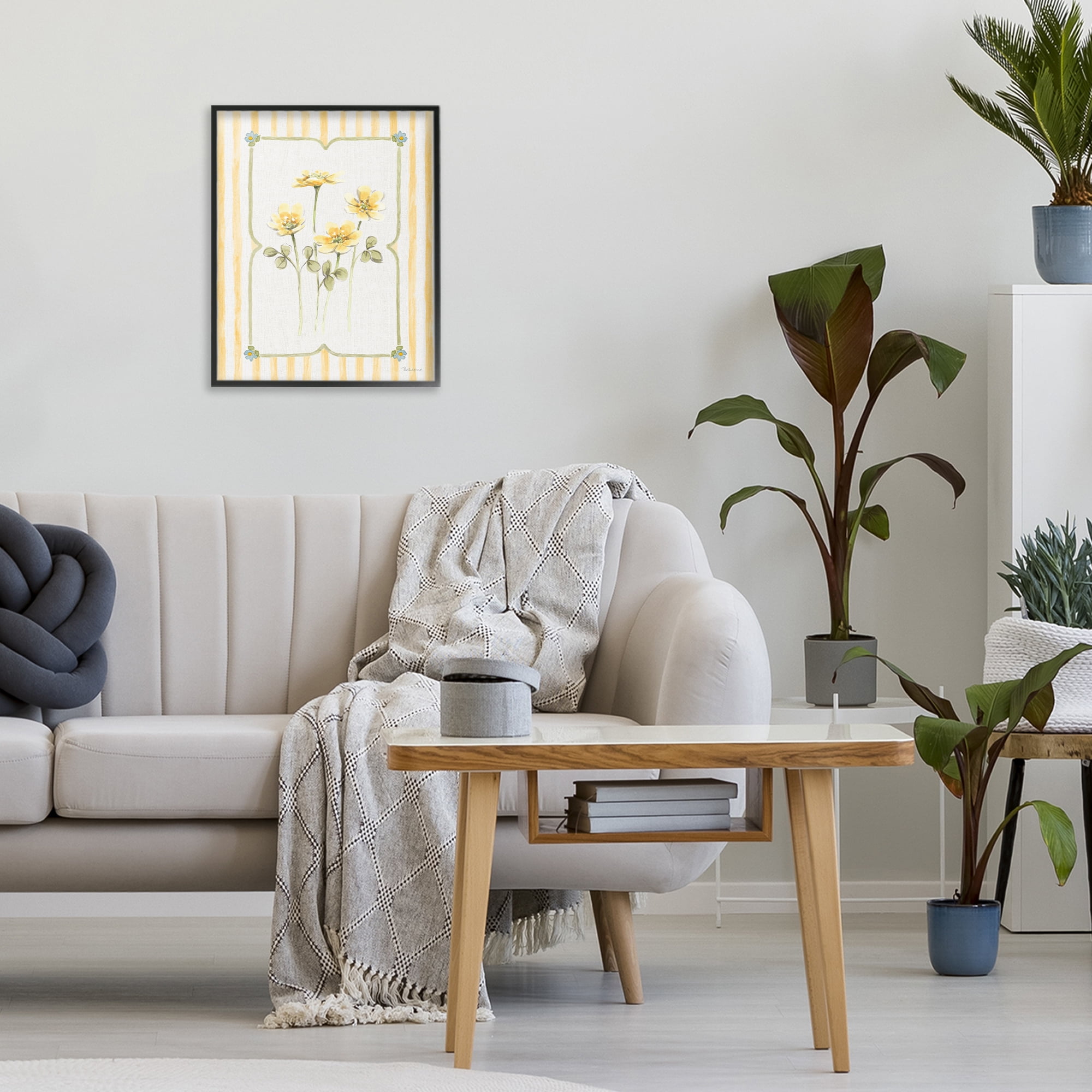 Stupell Industries Sweet Honey Florals Black Framed Giclee Art, design by Beth Grove