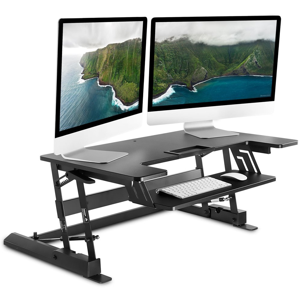 MountIt! Height Adjustable Standing Desk Converter Monitor Riser, 35