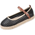 thumbnail image 2 of Samdudou Womens Flats Shoes Closed Toe Mary Jane Slip On Espadrilles Hollow Out Mesh Upper with Adjustable Buckle Strap Lightweight Walking Footwear Casual Summer, 2 of 7