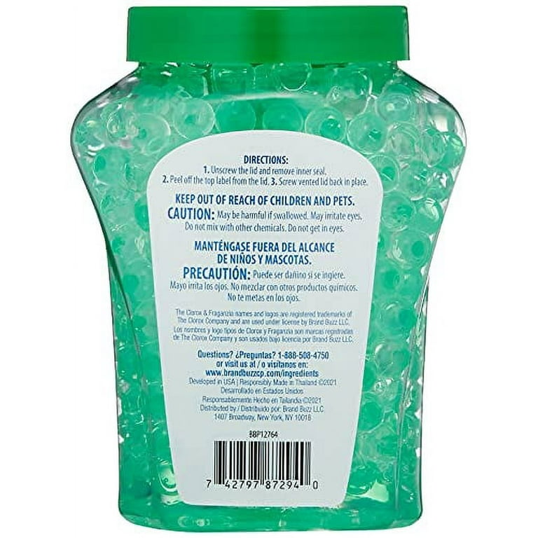 Clorox Fraganzia Air Freshener Beads in Fresh Winter Pine Scent, 12 oz Jar  | Gel Beads Air Freshener Scent Beads | Car Air Freshener for Car, Home, or