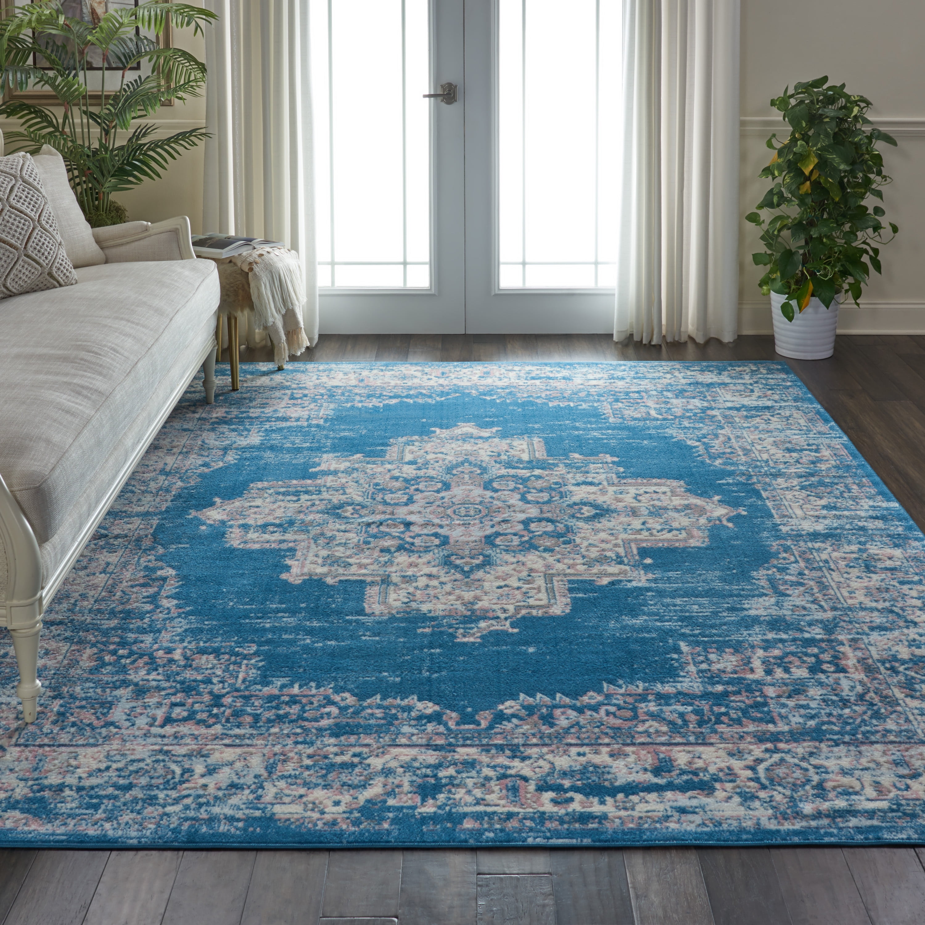 Nourison Grafix Persian Blue 8'6" x 12' Area Rug, (9x12)