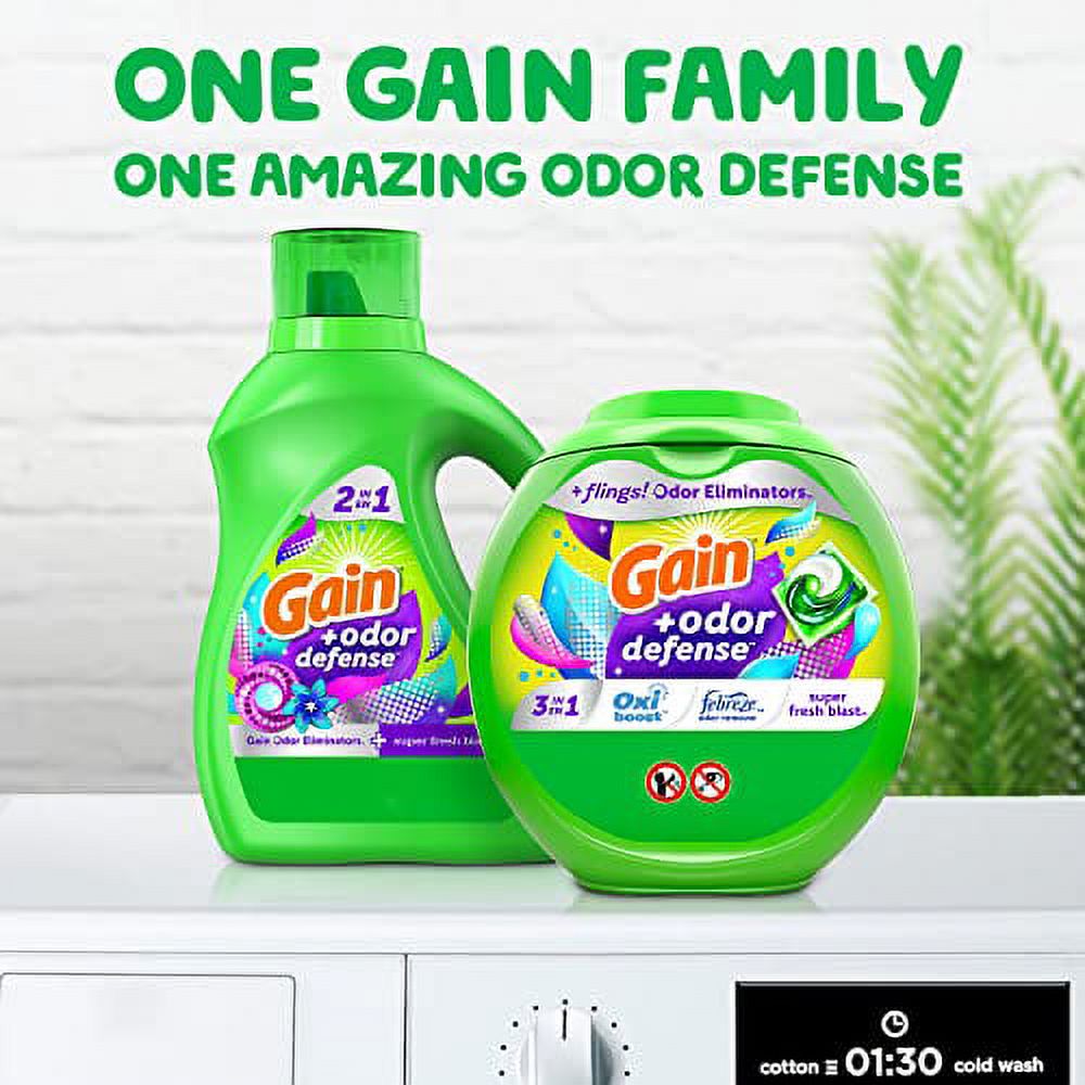 Gain Flings Laundry Detergent Pacs with Odor Defense, HE