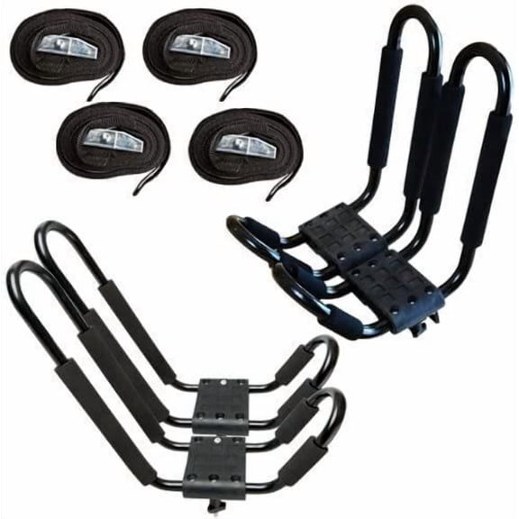 2PCS Canoe Boat Kayak Roof Rack Car SUV Truck Top Mount Carrier J Cross Bar