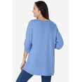 thumbnail image 2 of Woman Within Plus Size 7-Day Three-Quarter Sleeve Pintucked Henley Tunic, 2 of 6