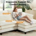 thumbnail image 4 of Howcool 113" Modular Sectional Sofa , 3 Seater L-Shaped Cloud Couch with Movable Ottoman, USB Charging Ports & Side Pockets, Sectional couchs for Living Room,Chenille Fabric,Beige, 4 of 8