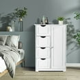 thumbnail image 4 of VINGLI Storage Cabinet Bathroom Floor Cabinet with 4 Drawers 1 Cupboard Side Storage Organizer with Adjustable Height for Bathroom Kitchen Entryway Bedroom Office Home Furniture, 4 of 7