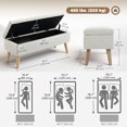 thumbnail image 3 of HOMCOM Upholstered Storage Ottoman Bench with Wood Legs, Cream White, 3 of 10