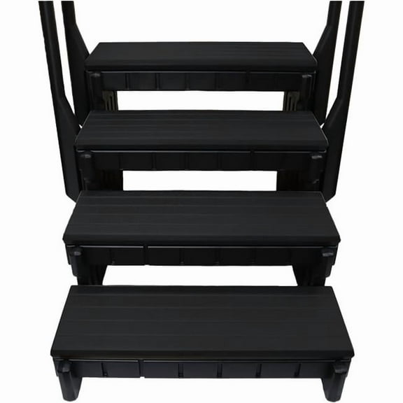 Confer Plastics SSS364LBGBLK 36 in. 4 Step Signature Spa Steps with Black Frame, Deep Gray