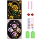 thumbnail image 1 of (NH3485 NH3493) Juego 2 Uds Resina Con Purpurina Diamantes Serie Plantas Rosas 30*40CM, 1 of 9