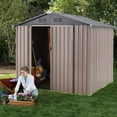 thumbnail image 5 of AECOJOY 7' x 7' Outdoor Metal Storage Shed on Clearance with Lockable Door for Backyard, 5 of 8