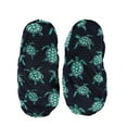 thumbnail image 2 of Women’s Fuzzy Slipper Socks with Grippers – Soft Microfiber Outer, Cozy Fleece Lined Indoor House Socks (Turtles, S/m), 2 of 6
