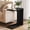 Black, variant on Fnova End Table Farmhouse C-shaped Side Table, Narrow Wooden Sofa Table with Space-Saving Design, Modern Bedside Table, Easy Assembly, Corner Table for Living Room, Bedroom, Nightstand, Dark Brown