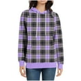 thumbnail image 4 of Ailaofu Plaid Hoodies for Women Oversized Long Sleeve Color Block Buttery Soft Pullover Loose Fit Fall Outfit for All Styles, 4 of 6