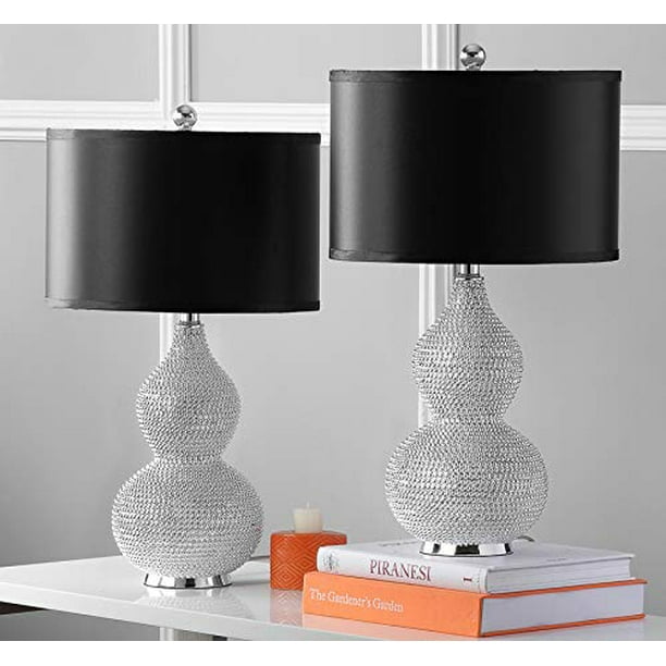 Home Decorators Collection Lampe de table en acrylique à 1 lumière de 28  pouces en nickel