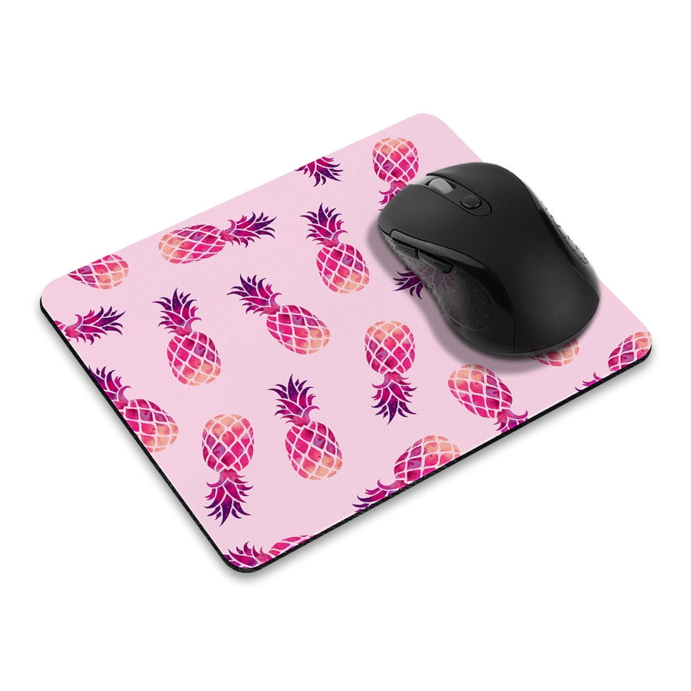 FINCIBO Rectangle Standard Mouse Pad, Hot Pink Pineapple Pattern Pink Pastel