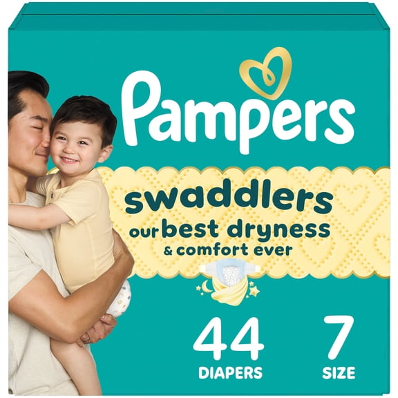 Couches Pampers Swaddlers, absorbantes, gardent bébé au sec et confortable, couche jetable pour bébé sans danger pour la peau, taille 7 (11,8 à [26 à 50 lb])