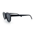 thumbnail image 6 of Hipster Keyhole Bridge Round Horn Rim Plastic Gentlemanly Sunglasses [All Black], 6 of 8