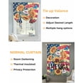 thumbnail image 3 of 4th of July Tie Up Curtains for Window, Thermal Insulated Balloon Shade Adjustable Rod Pocket Curtains Valance Panels for Kitchen Bathroom Cafe 42 x 54 Independence Day Sunflower Watercolor Botanical, 3 of 6