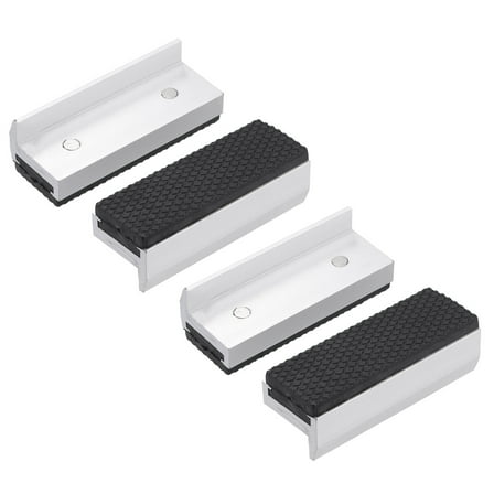 Uxcell 3" Aluminum Vise Jaws with Magnetic, Rubber Pads Covers for Woodworking, DIY Making, Plumbing 2 Pair