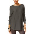 thumbnail image 2 of INC Suéter de punto con cola de camisa para mujer, gris, pequeño I-N-C Tejer, 2 of 2