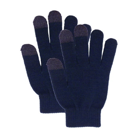 Men's Solid Color Knit Winter Touchscreen Gloves for Smartphones & Tablets,