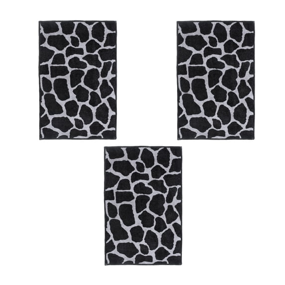 Furnish My Place Giraffe Black Grey Area Rug, Animal Print Area Rug, Pet-Friendly Rug, Baby Nursery Mat, Indoor Area Rug, Perfect for Living Room, Playroom, 1.5' x 2.25' Rectangle - Set of 3