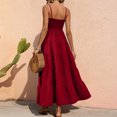 thumbnail image 4 of CIENVNSTG Women's Spaghetti Strap Maxi Dress Summer Sleeveless Dress Casual Boho Tube Top Backless Flowy Long Dresses Wine M, 4 of 6