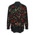 thumbnail image 3 of Uootdi Blouses for Women Dressy Casual Long Sleeve Collared Tie Dye Print Button Front Relaxed Fit Creative Office Outfit Gift, 3 of 5