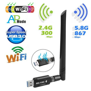  USB WiFi Adapter 1200Mbps for PC, Techkey Mini Wireless Network Adapter  USB 3.0 WiFi 802.11 ac with Dual Band 2.4GHz/300Mbps, 5GHz/866Mbps for  Desktop Laptop Windows XP/7/8/8.1/10/ Mac OS : Electronics