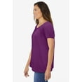 thumbnail image 3 of Woman Within Plus Size Perfect Short-Sleeve Shirred U-Neck Tunic, 3 of 6