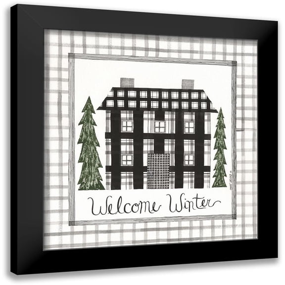 Shamp, Cindy 12x12 Black Modern Framed Museum Art Print Titled - Welcome Winter