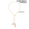 thumbnail image 2 of NICKSUN Minimalist Long Layered Necklace for Women, Luxury Stackable Beaded Lariat Chain with Heart & Imitation Pearl Pendants, 2 of 8