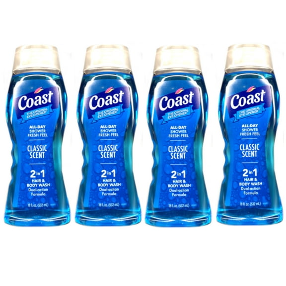 4 Pack Coast Classic Scent Hair & Body Wash 18Oz Each