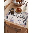 thumbnail image 3 of Cotton Linen Red and Blue Stars Placemat Fourth of July Placemats Set of 6, Retro Stars Fireworks Non-Slip Table Mats for Dining Table,12x18 Inch Heat Insulation Patriotic Place Mats, 3 of 6