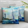 thumbnail image 3 of GOSMITH Throw Pillow Covers Blue Ocean Beach Nautical Sailboat Anchor Lighthouse Design Square Pillowcase for Home Decor Sofa Car Bedroom Pillow case, 3 of 5