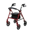 thumbnail image 3 of McKesson Red Rollator, Steel Frame Folding Mobility Aid, 300-lb Weight Capacity, 1 Ct, 3 of 6