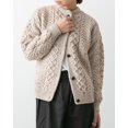 thumbnail image 1 of Irish Aran Merino Wool Cardigan Sweater for Women Button Up Cable Knitted Lumber Jacket Made in Ireland, 1 of 6