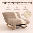 thumbnail image 5 of OMNIBERG 57"‌ Oversized Chaise Rocking Lounge Chair with Solid Wood Base, Plush Corduroy Beanbag Rocking Sofa Chair, Cozy Cloud Accent Chair Lounger for Bedroom Living Room, Khaki, 5 of 8