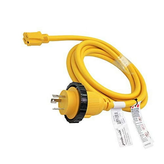 Parkworld 691975B RV Pigtail Shore Power 30A Male L5-30P to 5-15R Female 15A Dogbone Adapter Power Cord Twist Lock L5-30P Male to 5-15R Female