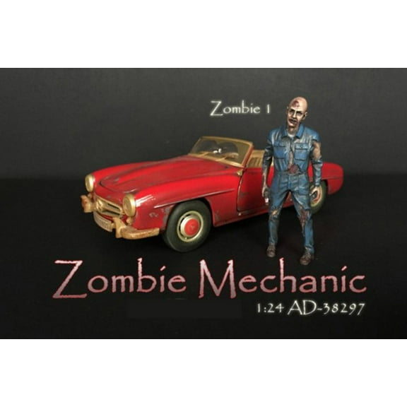Zombie Mechanic I, Blue - American Diorama 38297 - 1/24 scale Figurine - Diorama Accessory