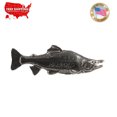 thumbnail image 1 of Sockeye Salmon Pin, Alaska, Pewter, Metal, Hat, Lapel, Brooch, Pins, Jewelry, Made in USA, Over 200 Fish Designs Available. Creative Pewter Designs. A604, 1 of 7