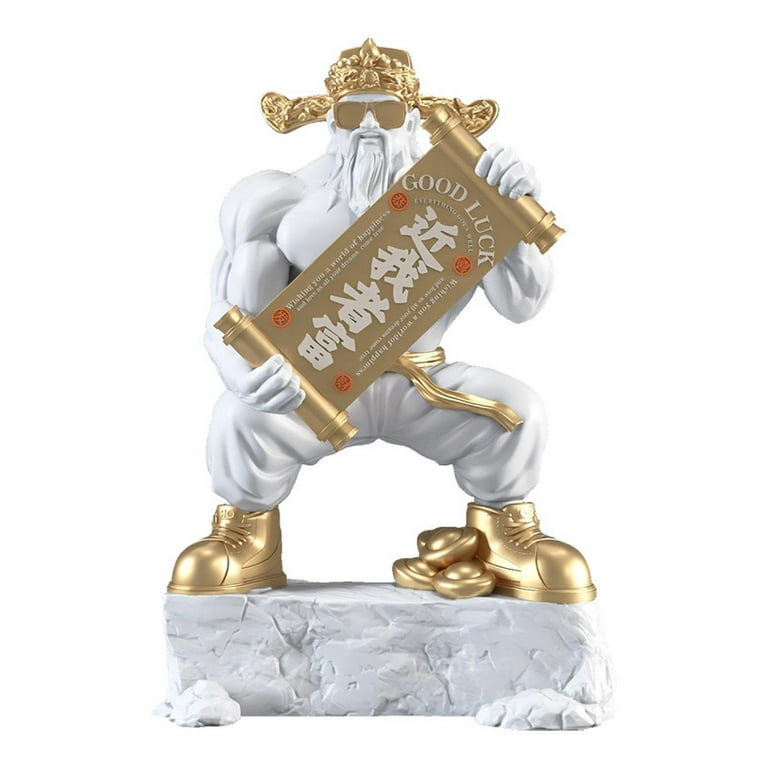 kowaku Cai Shen Statue Chinese Sculpture Art of Wealth Figurine