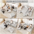 thumbnail image 5 of 137 inch U-Shaped Sectional Sofa, Cloud-Like Big Modular Couch with Chaise, No Assembly Required, High Density Foam Never Sags, Soft Corduroy Fabric Sofa for Large Space, (White), 5 of 14