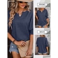 thumbnail image 7 of SLADYGLO Women V Neck Bat Half Sleeve Ruffle Elastic Cuffs T-Shirt, 7 of 7