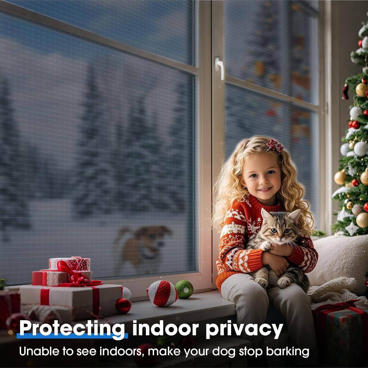 One Way Privacy Window Film, See Out Not in Mirror Tint for Home Reflective Window Film, Heat UV Blocking Static Cling for Office Front Door Daytime Privacy Covering